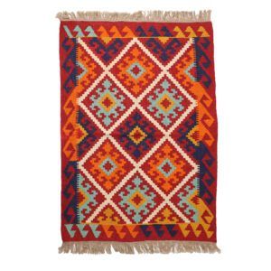 Perzisch Kilim Tapijt met Wol Handgeweven in Fars Qashqai Rood