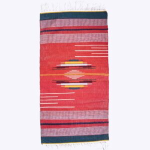 Perzisch Kilim Wol Tapijt Handgeweven Gestreept Roze
