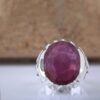 Perzische Rode Robijn Zilveren Ring voor Mannen Model Vierkant
