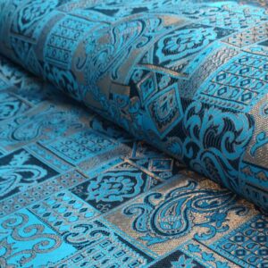 Perzische Termeh Stof – Turkoois Elegant Paisley