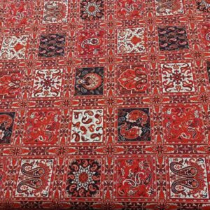 Perzische Termeh Stof – Rood Luxe Paisley Design