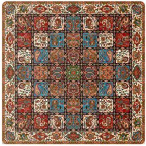 Perzisch Termeh Tafelkleed – Bruin Zijde Paisley Bloemen