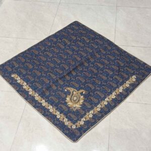Perzisch Termeh Tafelkleed – Navy Blauw Zijde Paisley