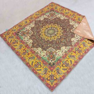 Perzisch Termeh Tafelkleed – Geel Zijde Paisley Bloemen