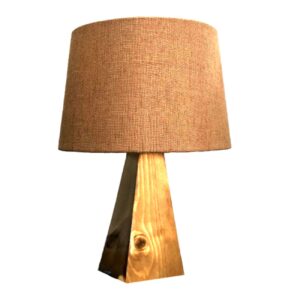 Natuurlijke Houten Tafellamp – Rustiek & Handgemaakt – Cream