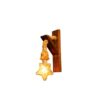 Rustieke Houten Wandlamp – Sterontwerp met Henneptouw