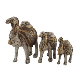 Decoratieve Kameel Beeldjes – Witte Showstukken (Set van 3)