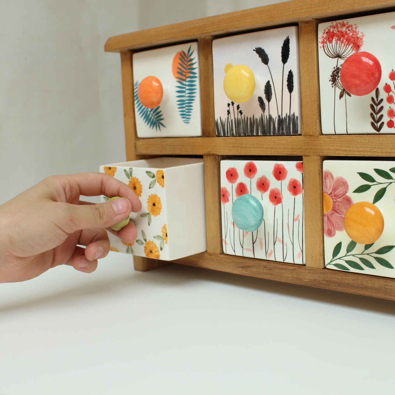 Schuiflade Thee-Organizer van Hout – Slanke opbergoplossing