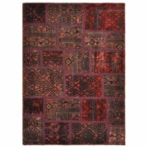 Vintage Perzisch Handgeknoopt Patchwork Tapijt Rood