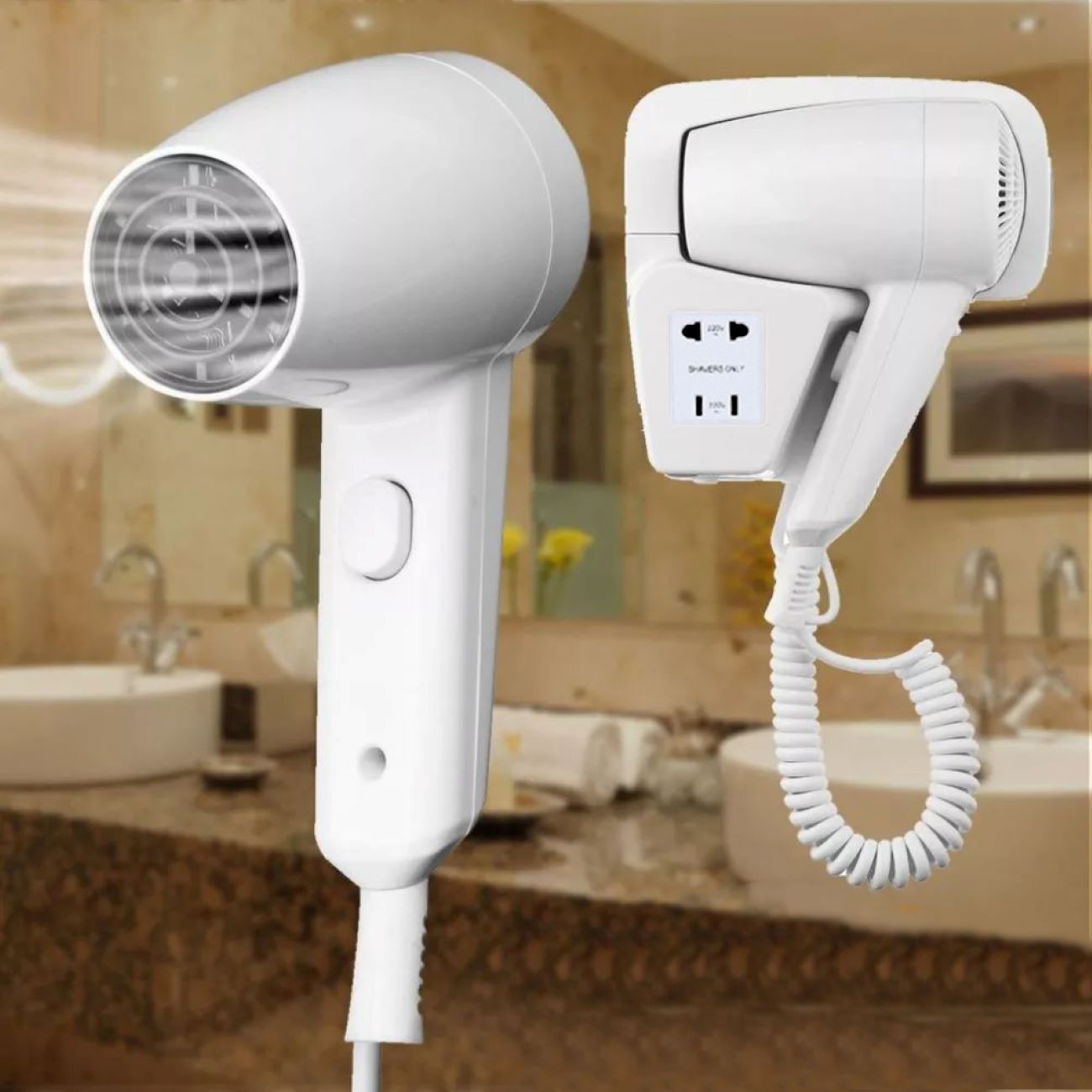 Wandgemonteerde Föhn Model G32 met Warmte- & Snelheidsinstelling