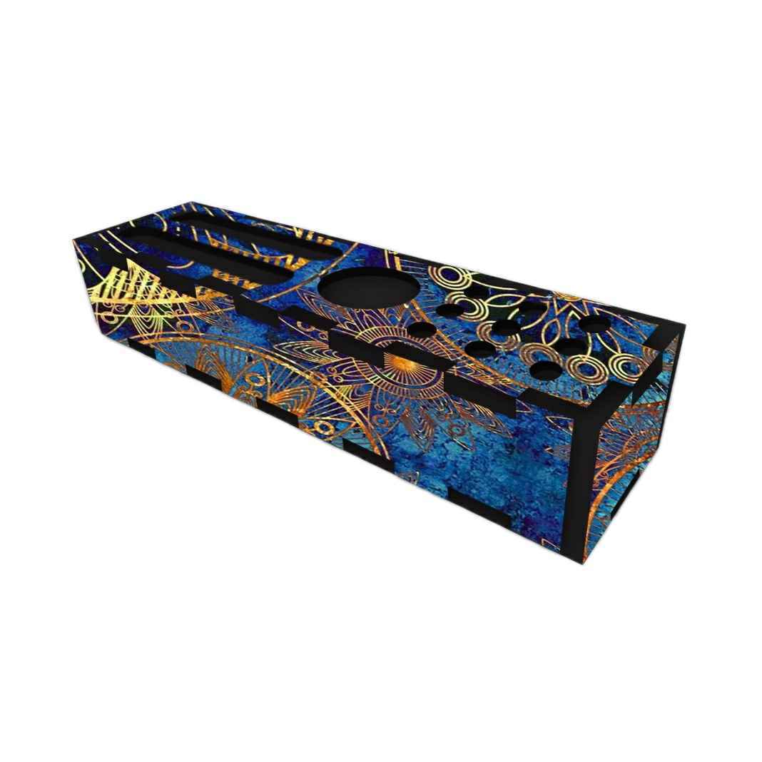 Mandala Magie – Houten Bureau Organizer Navy Blauw