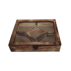 Decoratieve houten theedoos met klassieke uitstraling