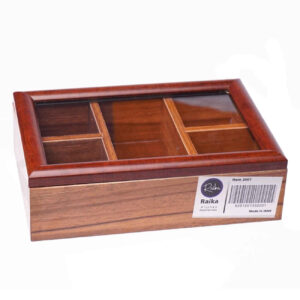 Compacte Thee Opbergdoos – Klassiek Hout