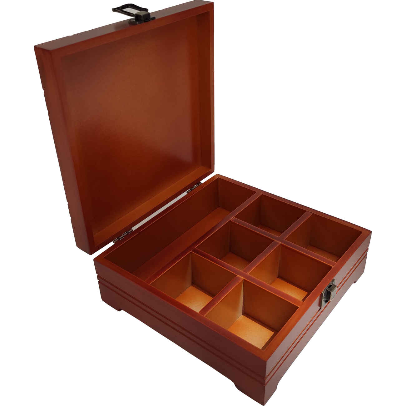 Functionele Houten Theedoos-Organizer – Bruin