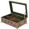 Bloemen Theedoos van Hout – Georganiseerde thee-opbergbox