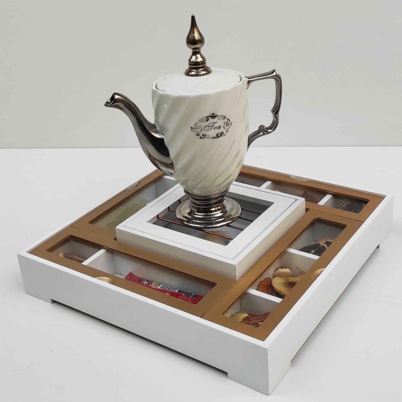 Stijlvolle Theedoos met Verwarmer – Premium cadeau voor theeliefhebbers