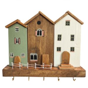 Houten Wand Sleutelhouder met Cottage Ontwerp