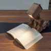 Handgemaakte verstelbare houten robotlamp – Sculpturale decoratie