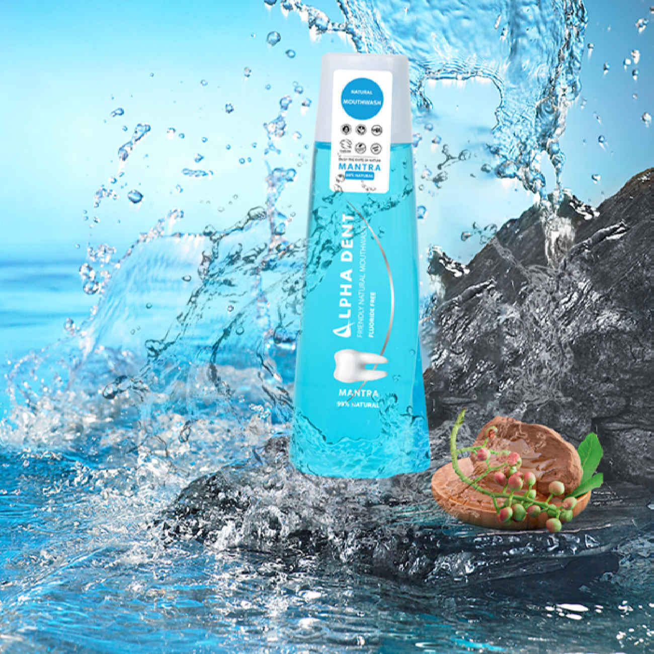 AlphaDent Natuurlijke Alcohol- & Fluoridevrije Mondspoeling – Mantra (x2)