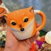 Artistieke Keramische Mok – Vos Ontwerp (Oranje)