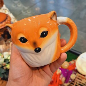Artistieke Keramische Mok – Vos Ontwerp (Oranje)