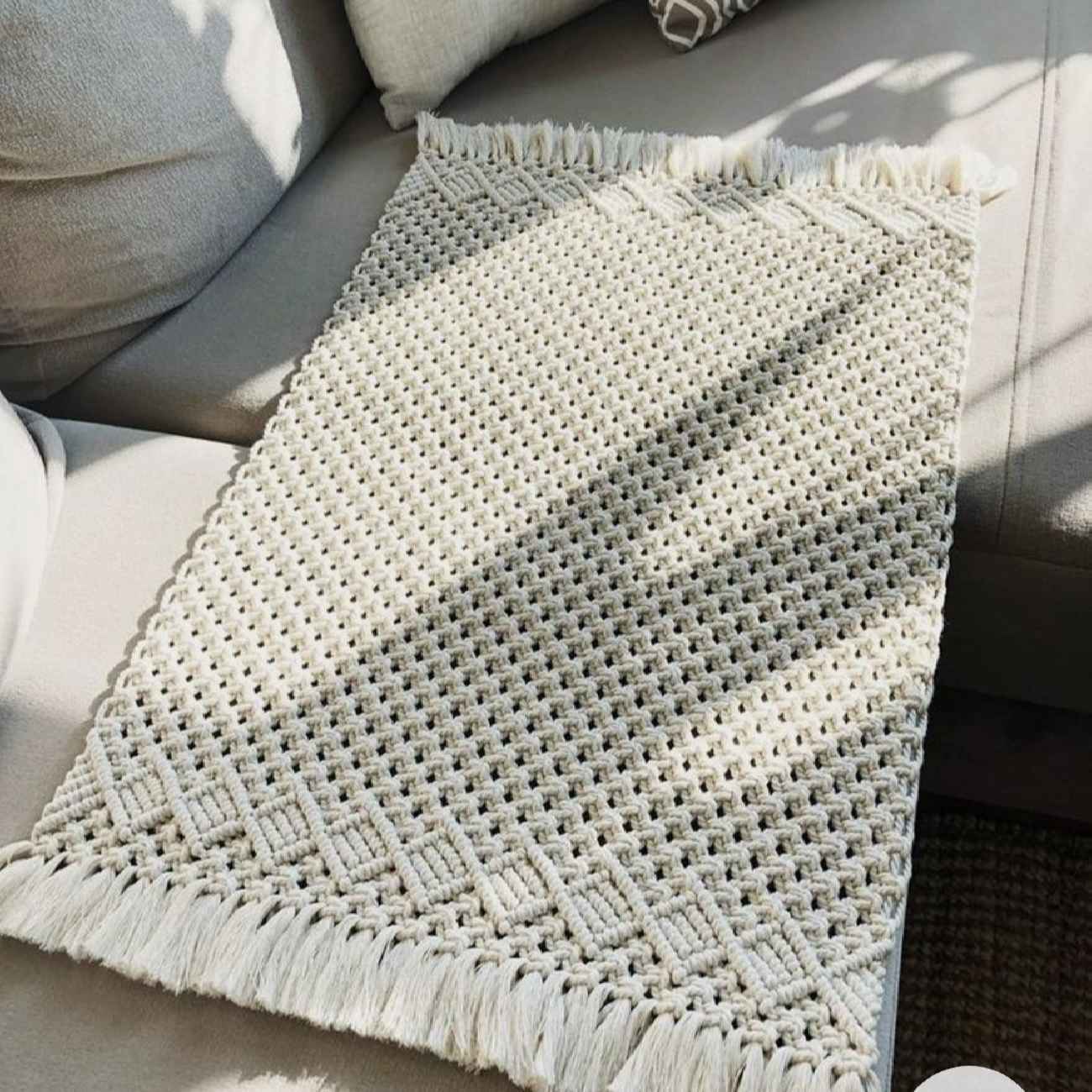 Ambachtelijk Perzisch Handgeweven Macramé Vloerkleed