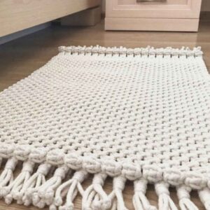 Ambachtelijk Perzisch Handgeweven Macramé Vloerkleed