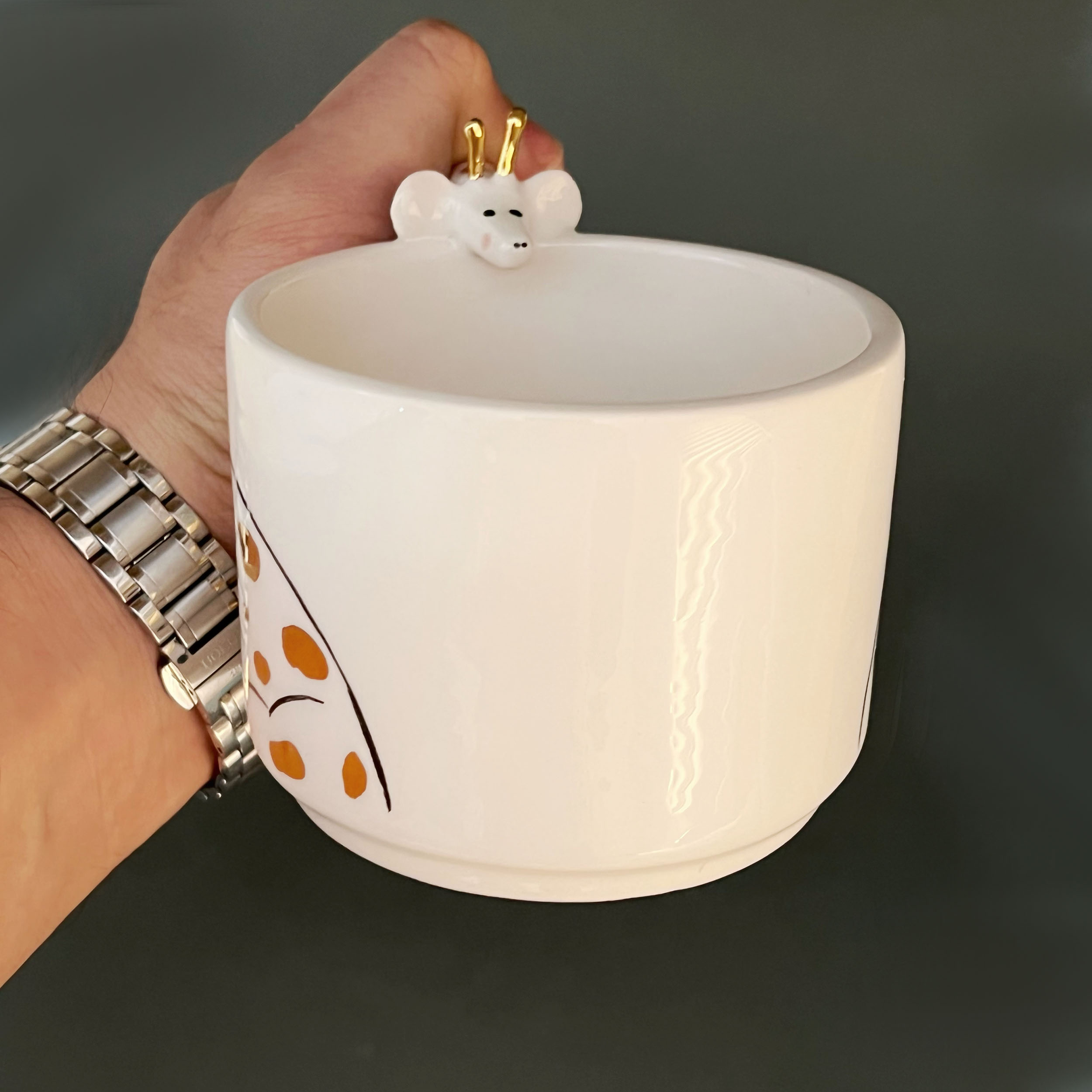 Artistieke Keramische Mok – Giraffe Ontwerp