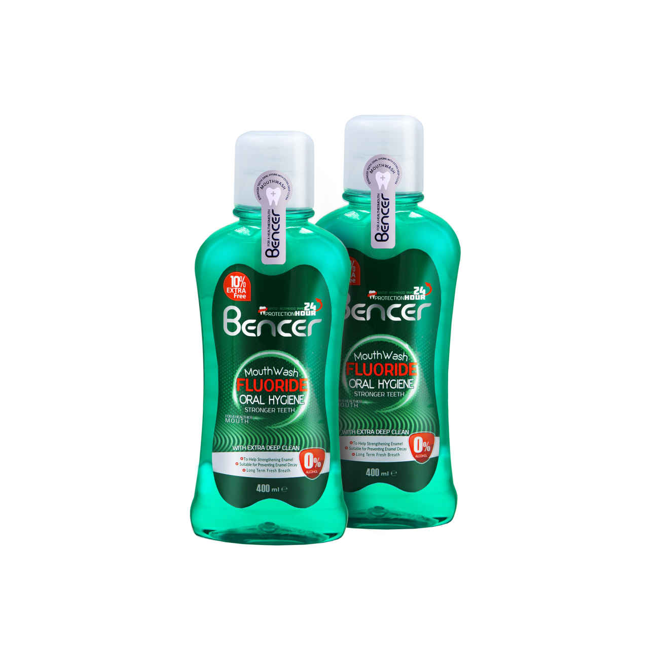 Bencer Fluoride Alcoholvrije Mondspoeling – 400 ml (Set van 2)
