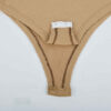 Bodysuit met lange mouwen en duimgat voor dames in crème