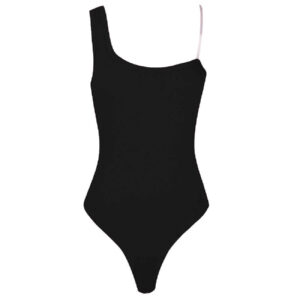 Mouwloos Dames Bodysuit – Zwart Katoen
