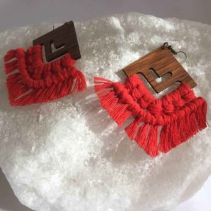 Boheemse Macramé Kwast Dangle – Oranje