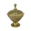 Messing Suikerkom met Decoratief Deksel & Voet