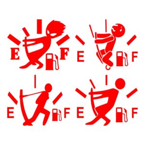 Auto Sticker Brandstofmeter – Rood/Zwart