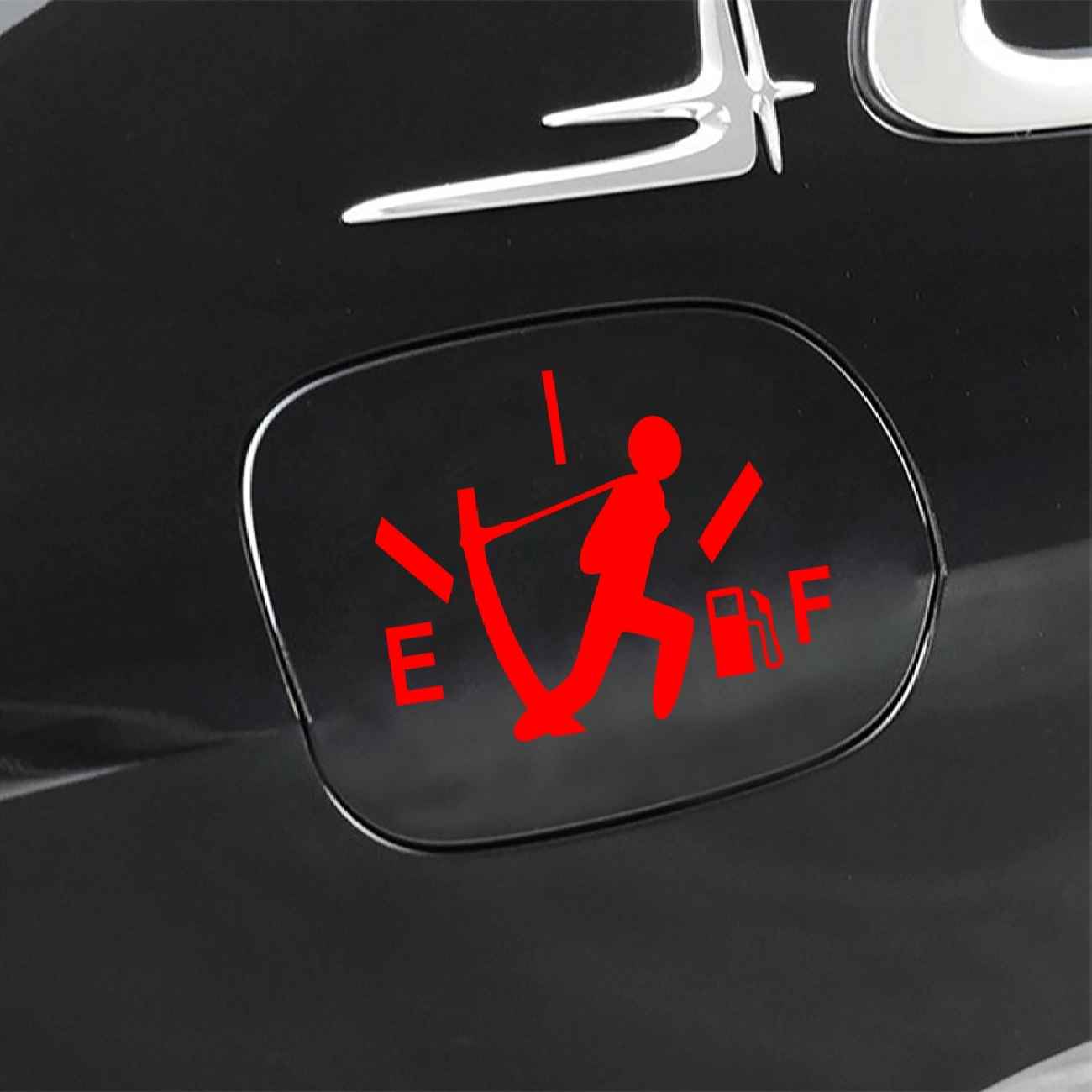 Auto Sticker Brandstofmeter – Rood/Zwart