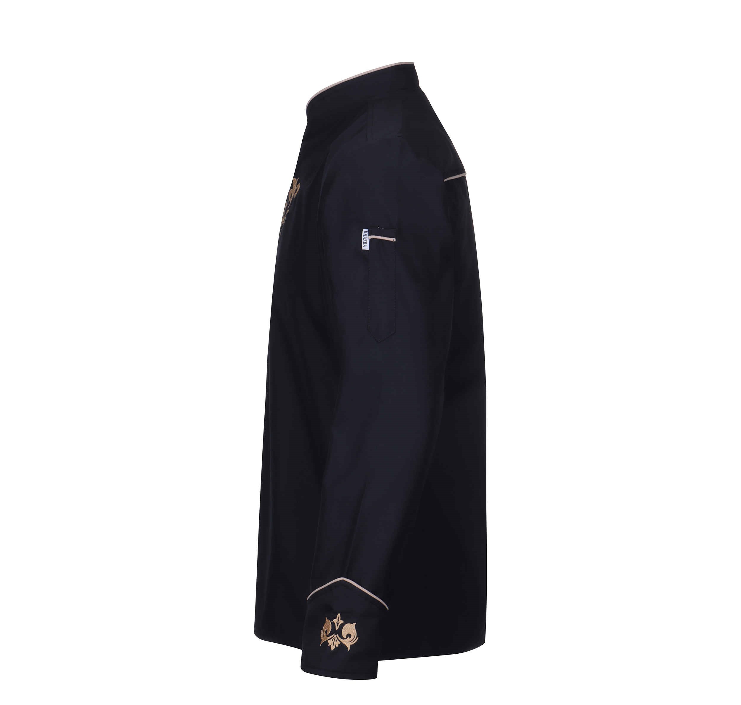 Zwarte Koksjas Lange Mouw – Twill Stof