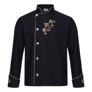 Zwarte Koksjas Lange Mouw – Twill Stof
