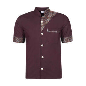 Karmozijnrode Koksjas Korte Mouw – Paisley