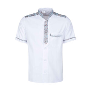 Luxe Witte Koksjas – Twill Paisley