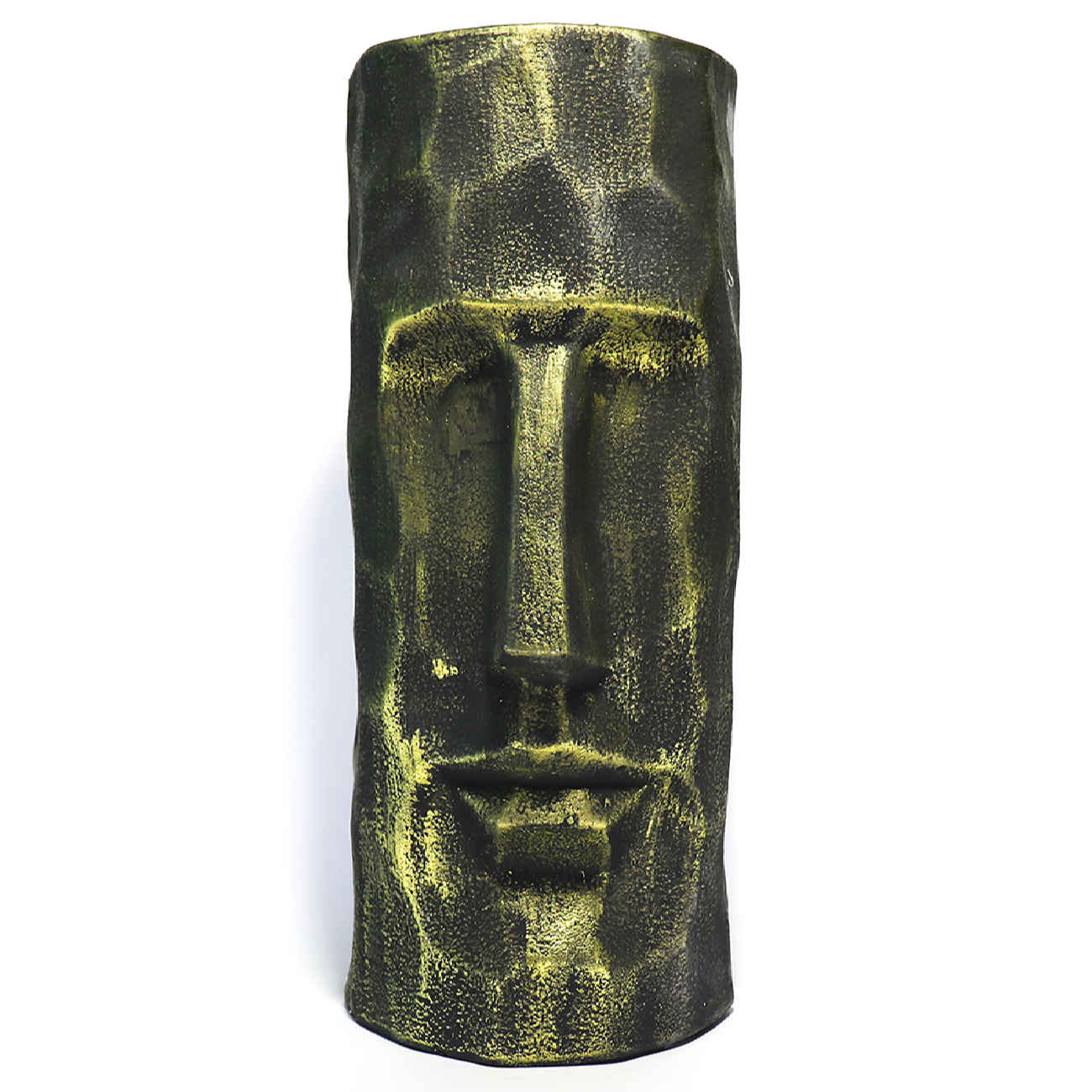 Decoratieve betonnen sculptuurvaas in luxueuze goudkleur, perfect voor moderne interieurs