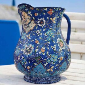 Decoratieve Koperen Kan – Handgemaakt met Perzische Minakari Emaillekunst