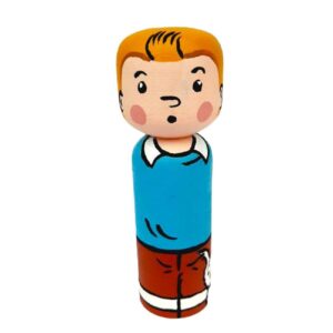 Decoratieve Houten Peg Pop: Kuifje & Snowy Model