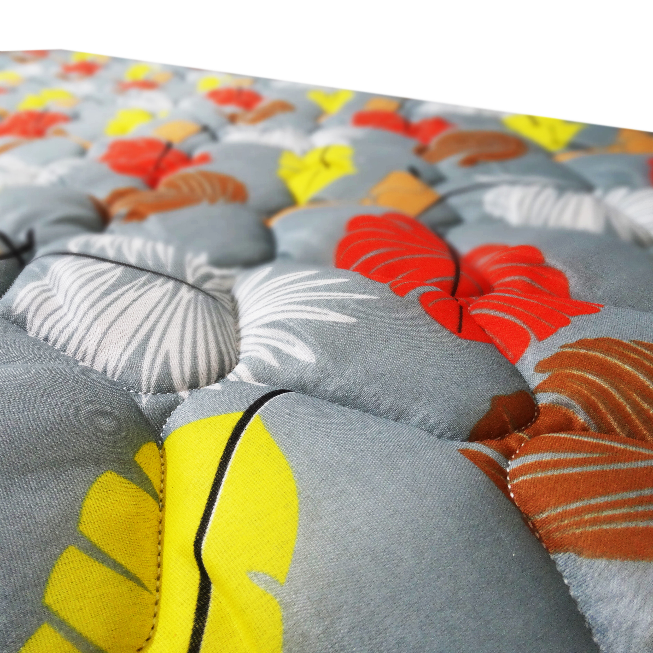 Elegante Vloer Slaapmatras – Blauw Bladmotief