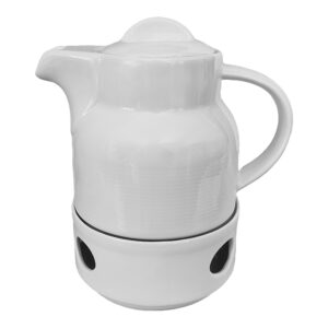 Porseleinen Theepot met Warmer – Wit Retro