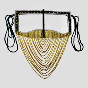 Rhinestone Battoulah – Handgemaakt Golf Masker