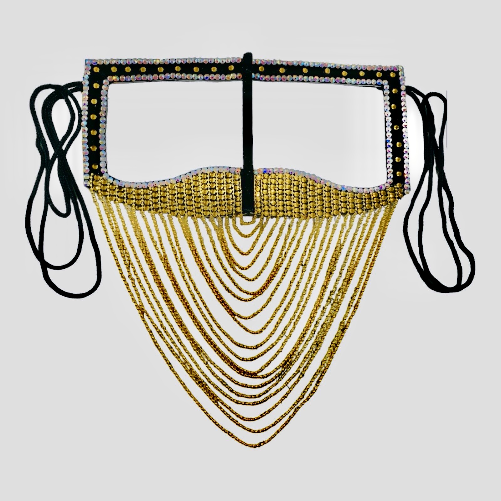 Rhinestone Battoulah – Handgemaakt Golf Masker