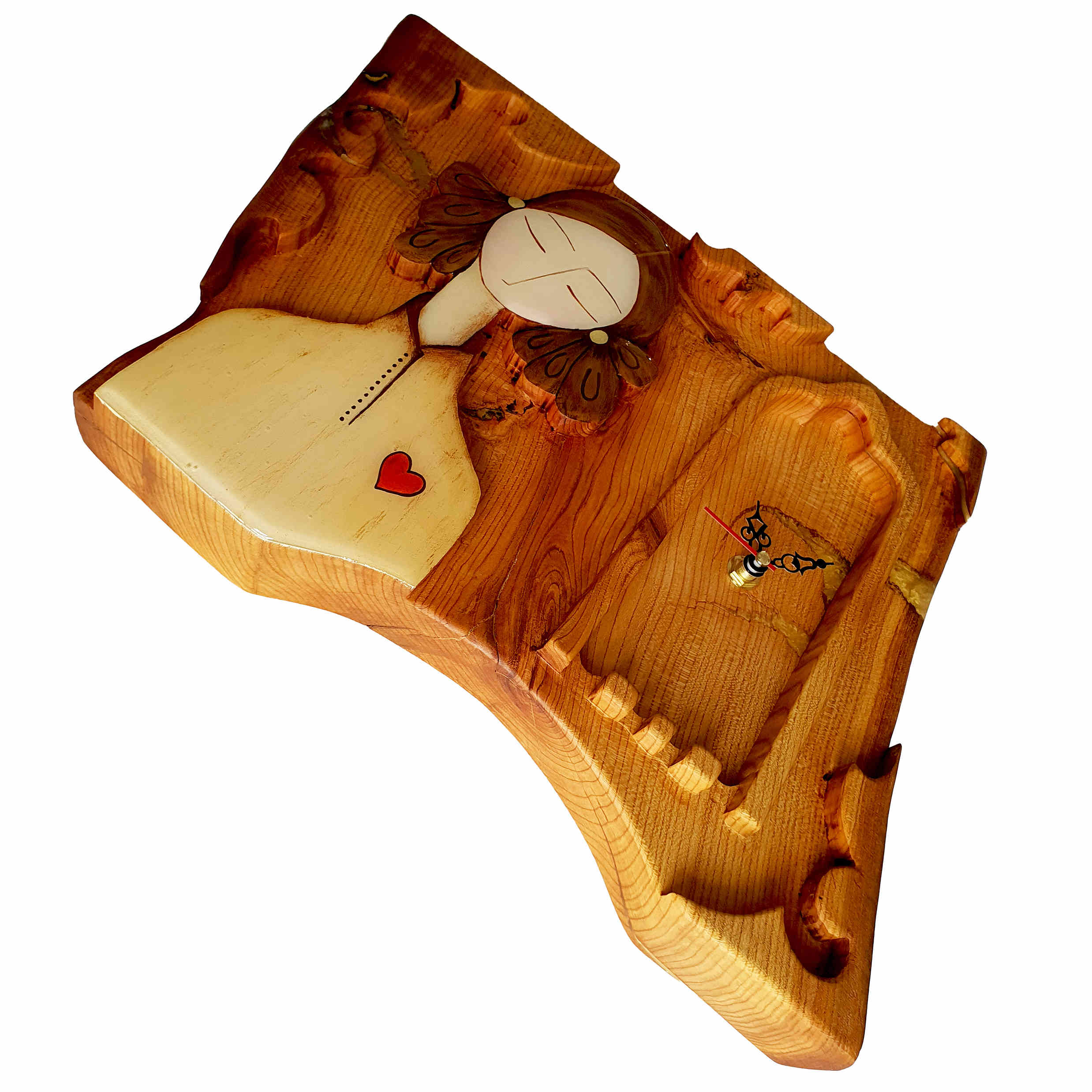 Elegante houten bureauklok met meisjesontwerp