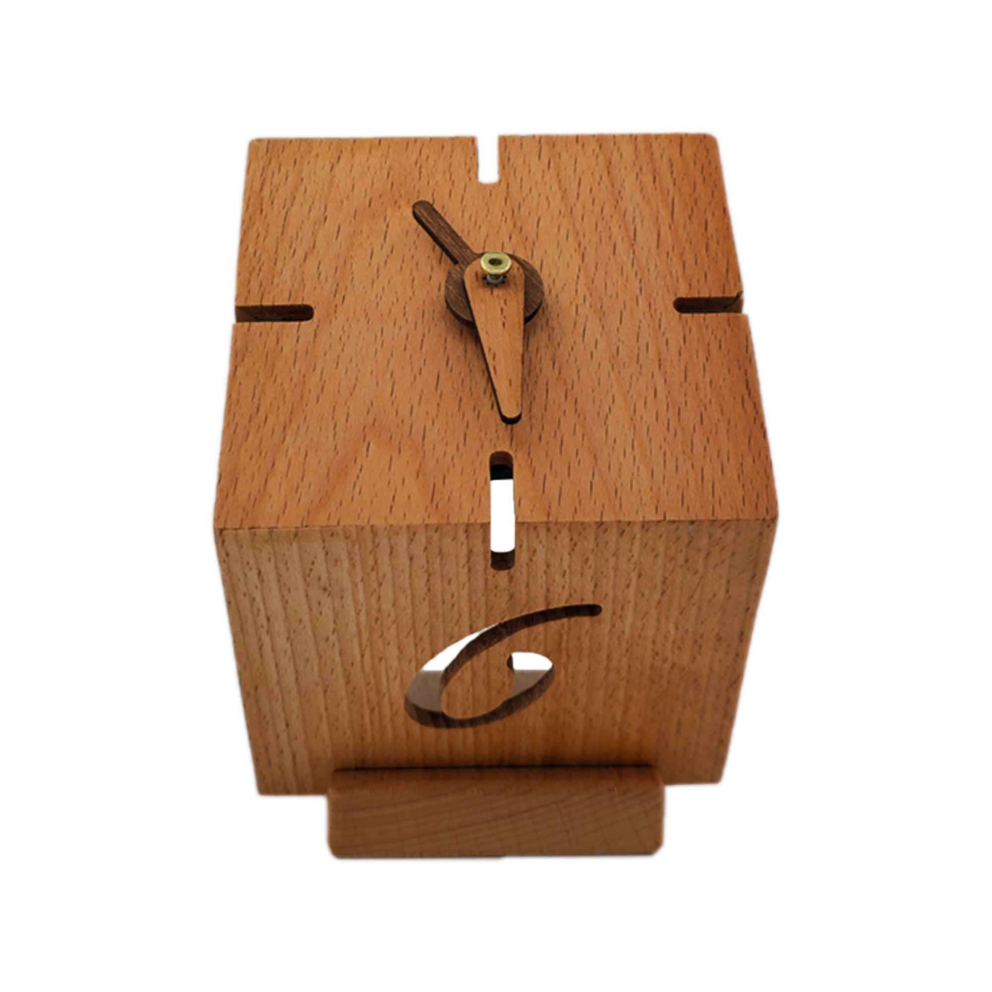 Elegante houten bureauklok minimalistisch