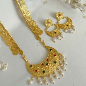 Exquise Mehak Messing Sieradenset Goudkleurig