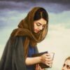Handgeknoopte Perzische wandtapijt uit Tabriz – Fal-e Hafez (Voorspellingen van Hafez)